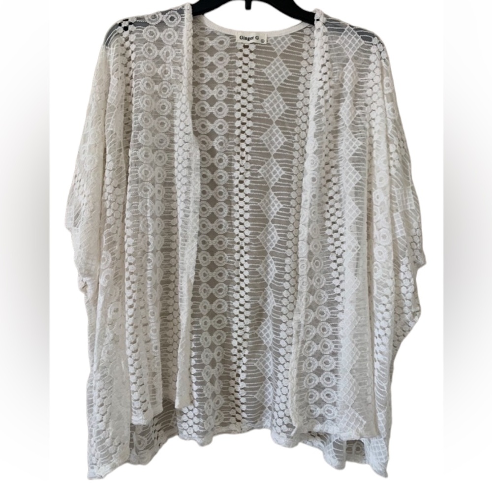 Women’s White/Cream Lace CoverUp SIZE L NWOT